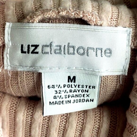 Liz Claiborne Pink Ribbed Cowl Turtleneck Medium - Picture 5 of 6